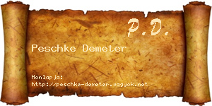 Peschke Demeter névjegykártya